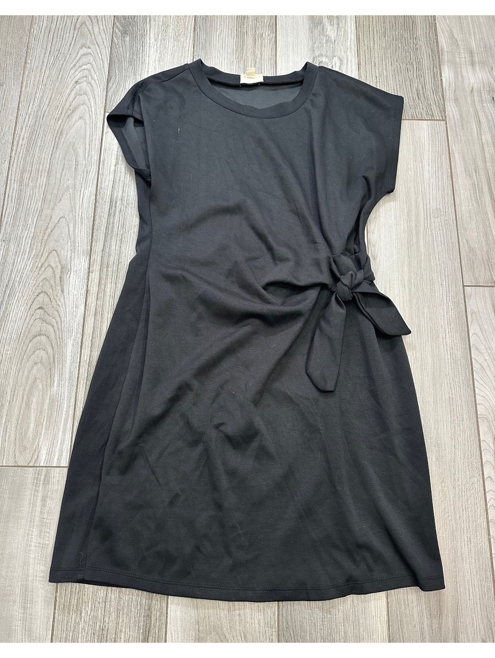 Artelier Black Casual Dress with Side Tie Detail Size Small